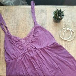 AE Purple Tank with Lace Detail